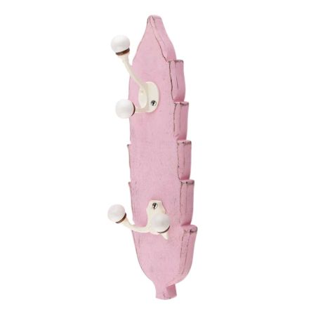 Pink And Cream Double Loop Ceramic Iron Wooden Hooks